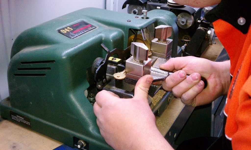 image of a keycutter in one of Staelens Locksmith vans