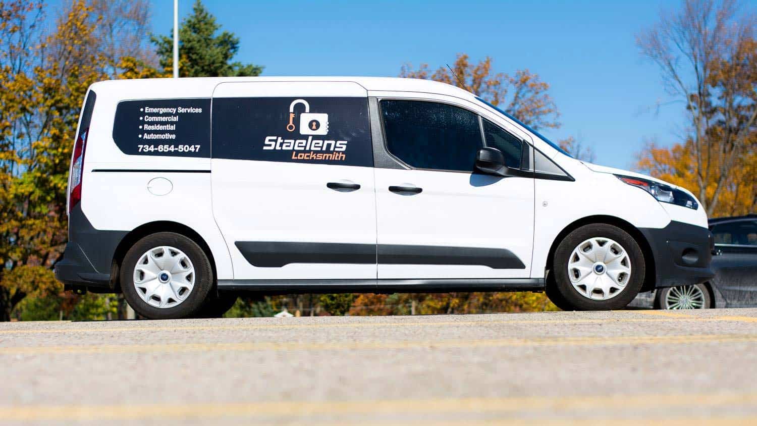Staelens locksmith van with emergency intervention near Ann Arbor.